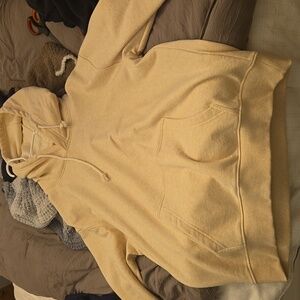 Large, tan/white? Industry of all nations organic brown cotton hoodie.